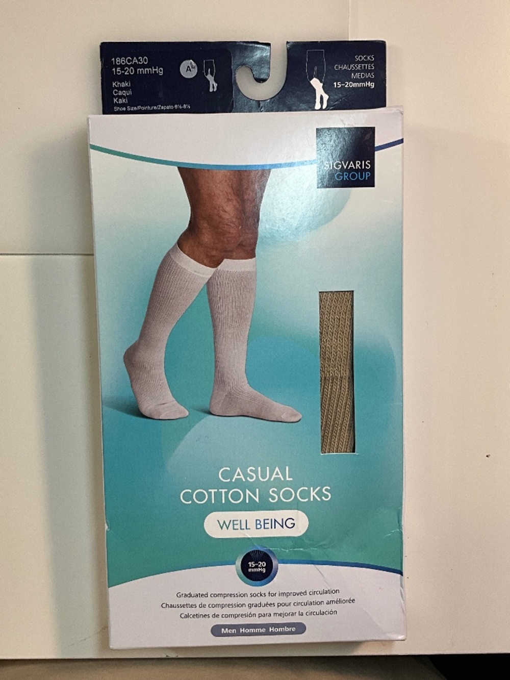 Sigvaris Mens Cotton Socks Graduated Compression New